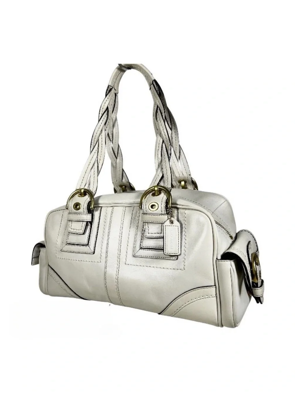 Coach Mia Satchel 10048 – Bone Glove-Tanned Leather | Rare Y2K Coach